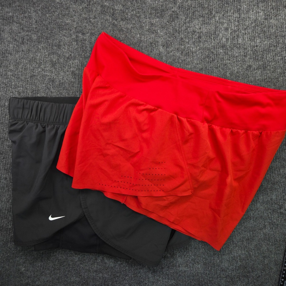 Nike/JoyLab Shorts Womens L Black Red Polyester Athletic Running Performance 2PK